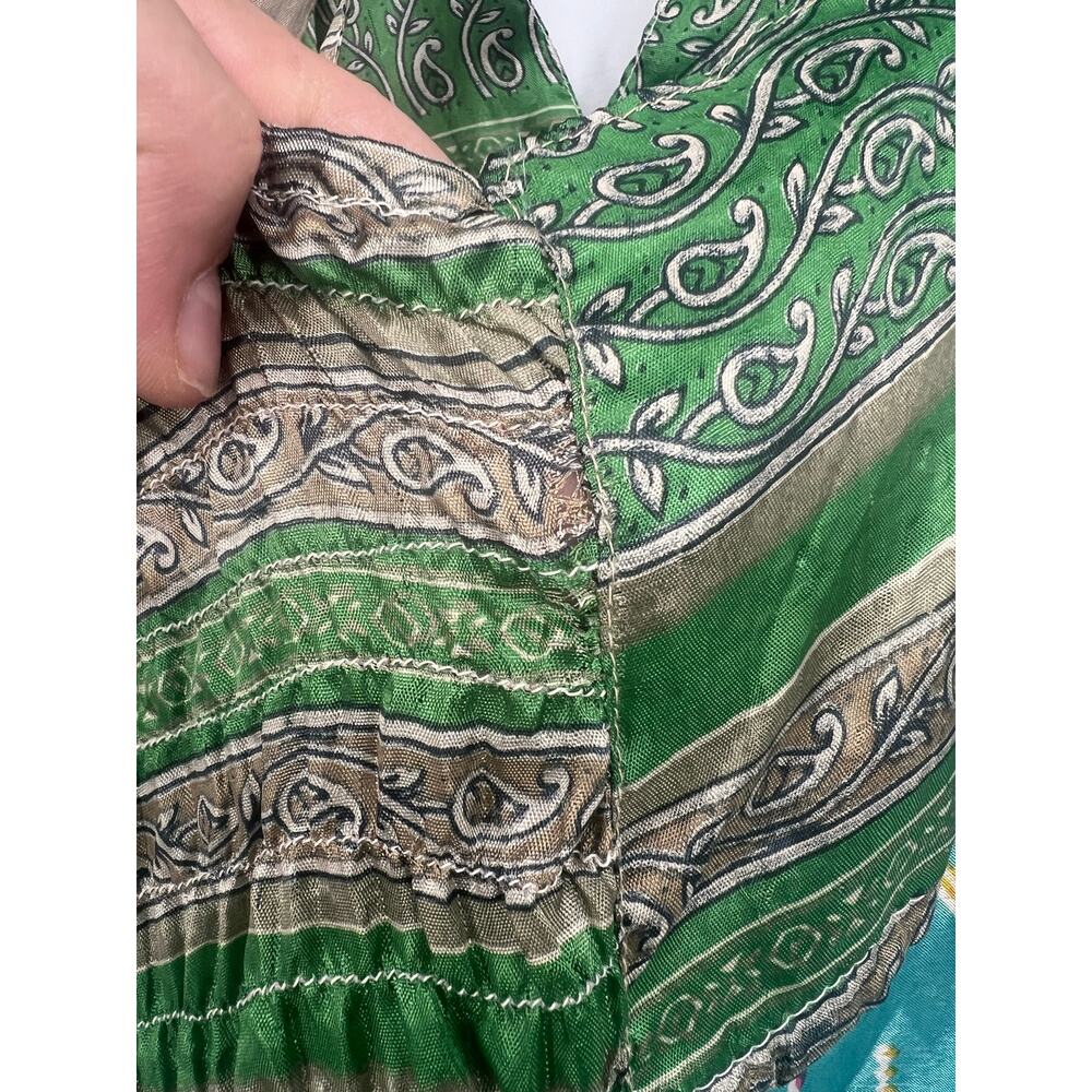 NWT NIMMI L Halter Handkerchief Midi Dress Layered Boho Fairy Hippie Floral Vaca - Picture 9 of 10
